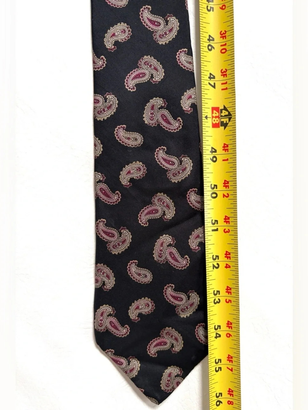 Christian Dior Vintage Men’s Tie Necktie Silk Black Paisley